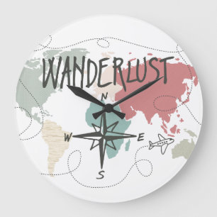 Wanderlust Große Wanduhr