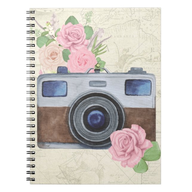 Wanderlust-Inspiriert Reisekamera Notizblock (Vorderseite)
