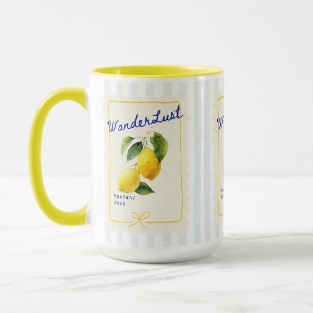 Wanderlust Lemon Morning Mug Tasse (Links)