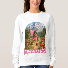Wanderlust Mountain Fairy Hiker Fairycore Mushroom Sweatshirt