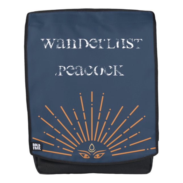 Wanderlust-Pfau-Rucksack Rucksack (Vorderseite)