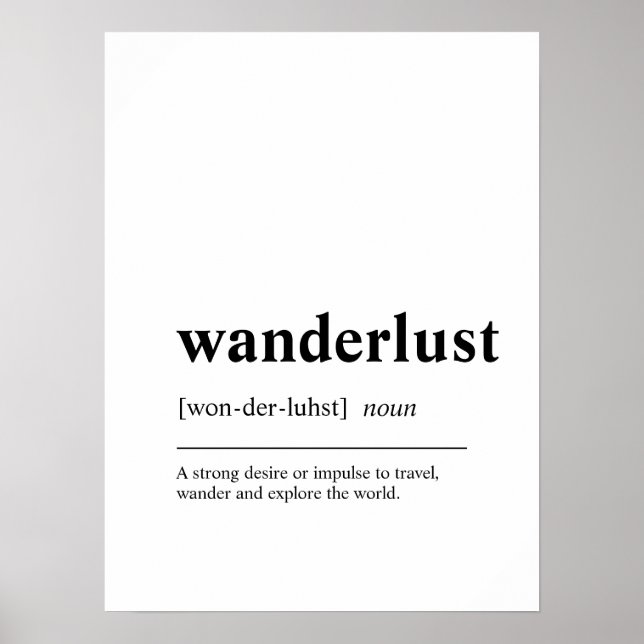 Wanderlust Reisekostenplaner Poster (Vorne)