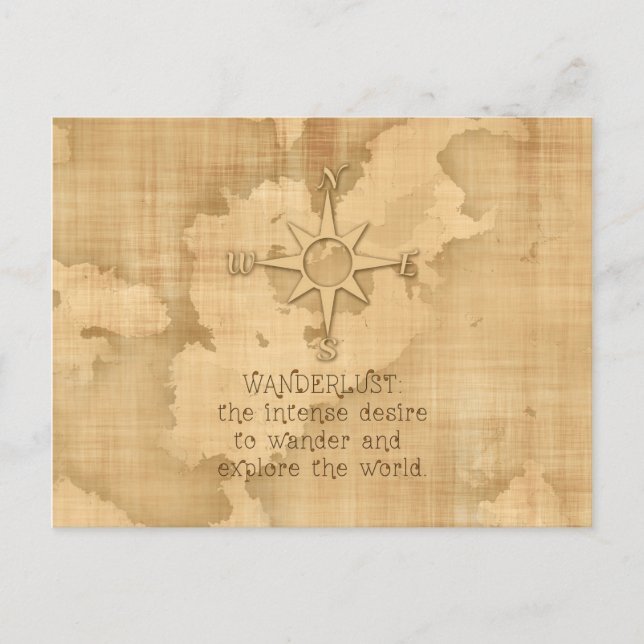 "Wanderlust.." Reisekostenvoranschlag für Vintages Postkarte (Vorderseite)