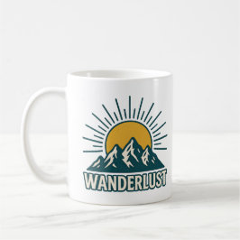 Wanderlust Retro Teal Mountain Sunrise | Hiking Kaffeetasse