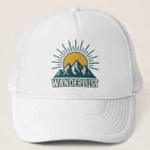 Wanderlust Retro Teal Mountain Sunrise | Hiking