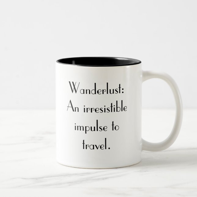Wanderlust-Tasse Zweifarbige Tasse (Rechts)