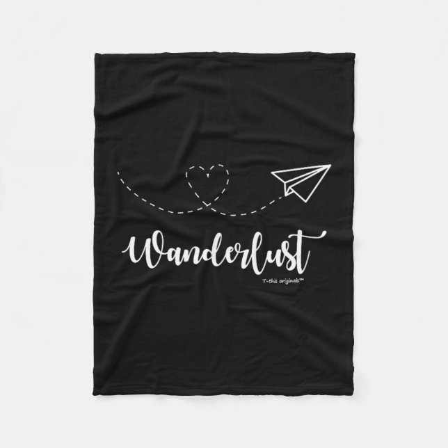 Wanderlust - Travel - Motivational Graphic Tee  Fleecedecke (Vorderseite)