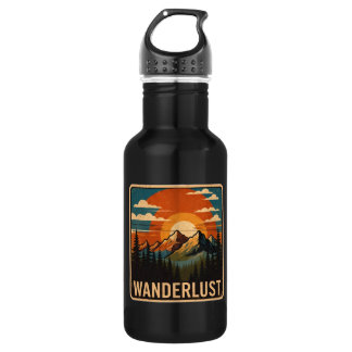 Wanderlust Vintage Mountain Wasserflasche