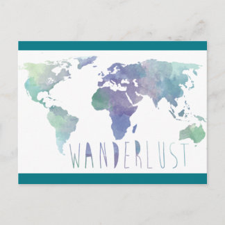 Wanderlust Watercolor Post Card Postkarte