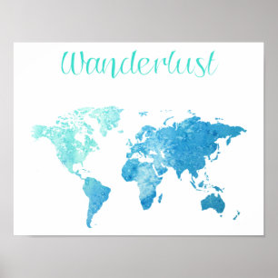 Wanderlust Watercolor Poster