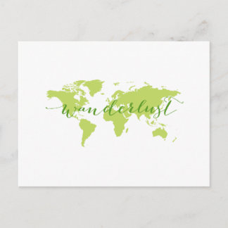 Wanderlust, Weltkarte Postkarte
