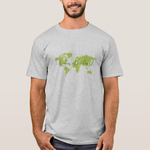 Wanderlust, Weltkarte T-Shirt