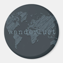Wanderlust World Map | Gunmetal Gray