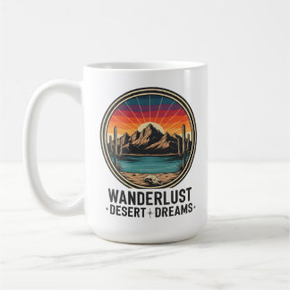 Wanderlust Wüsten Träume Retro Sonnenuntergang Rei Kaffeetasse