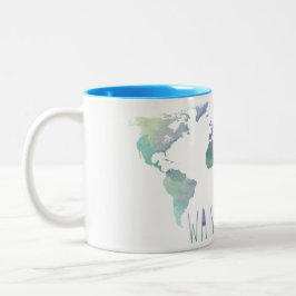 Wanderlustwatercolor-Tasse Zweifarbige Tasse