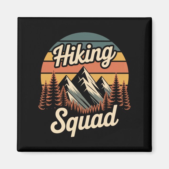 Wandermannschaft Retro Berg Camng Wandertrip Magnet (Vorne)