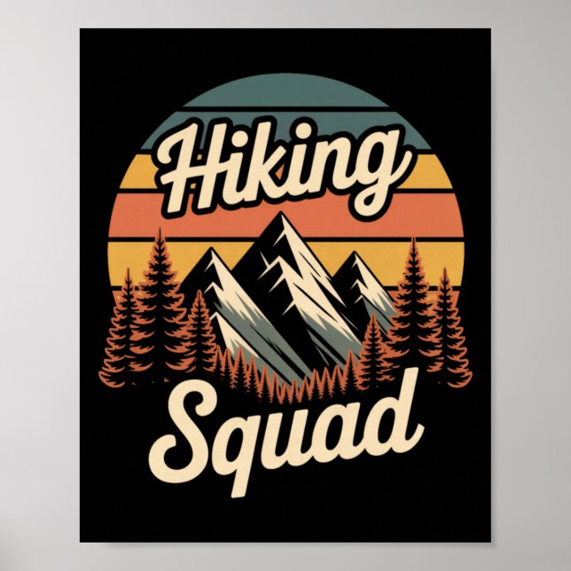 Wandermannschaft Retro Berg Camng Wandertrip Poster (Vorne)