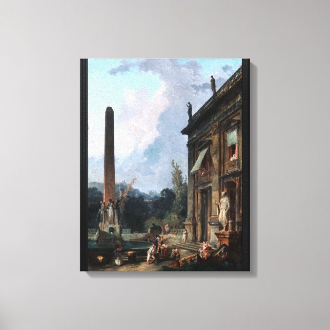Wanderminstrels von Hubert Robert Leinwanddruck (Vorderseite)