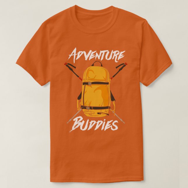 Wandern Adventure Buddies Paare T-Shirt (Design vorne)