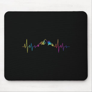 Wandern Berge Herzschlag Wanderabenteuer Tie Dy Mousepad