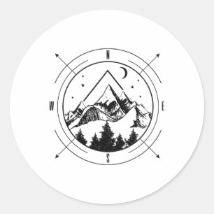Wandern Berge Natur Camping Wettbewerb Outdoor Wan Runder Aufkleber