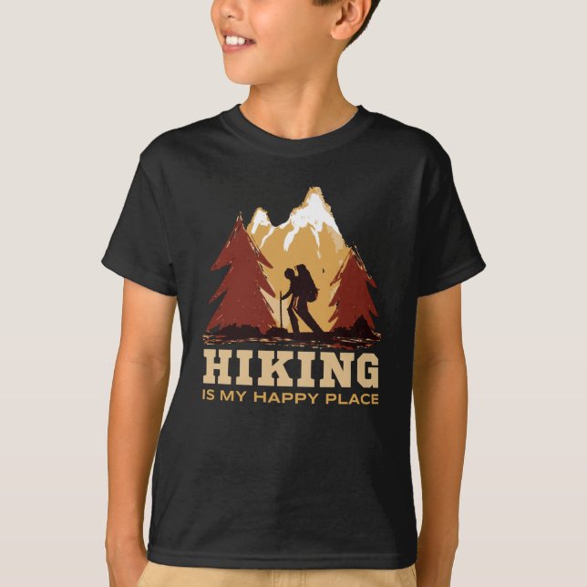 Wandern Bergsee-Zauber Camping T-Shirt (Vorderseite)