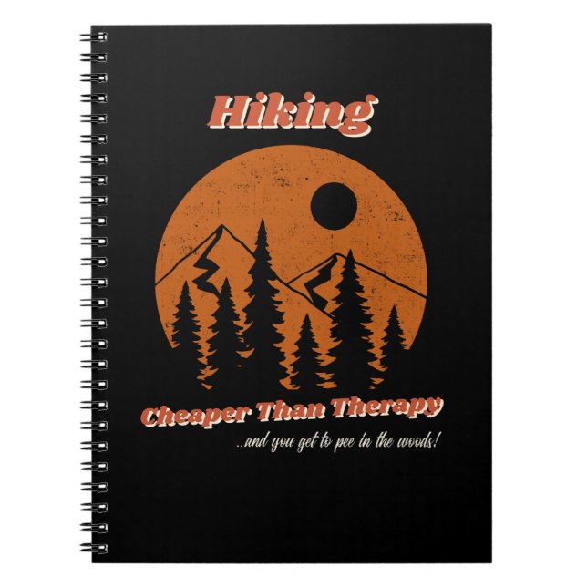 Wandern: Billiger als Therapy Spiral Notebook Notizblock (Vorderseite)