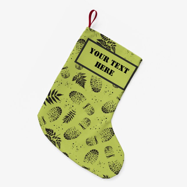 Wandern Boot Muddy Footprints im Freien Kleiner Weihnachtsstrumpf (Vorderansicht (hängend))