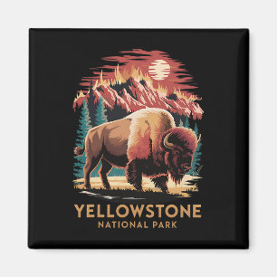 Wandern Camping Erkunden Sie den Yellowstone-Natio Magnet