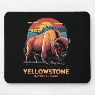 Wandern Camping Retro Yellowstone National Park Bi Mousepad
