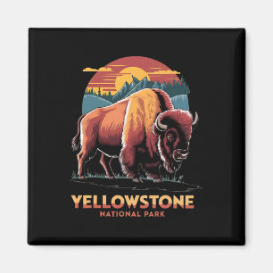 Wandern Camping Retro Yellowstone Nationalpark Bis Magnet