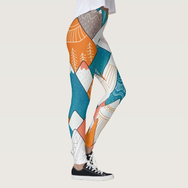 Wandern Camping Weltreisen Berggipfel Leggings (Rechts)