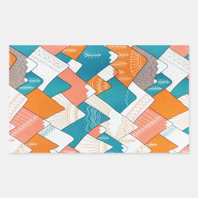 Wandern Camping Weltreisen Berggipfel Rechteckiger Aufkleber (Vorderseite)