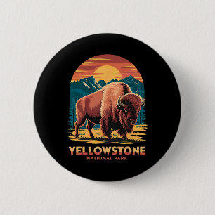 Wandern Camping Yellowstone-Nationalpark Bison Wil Button