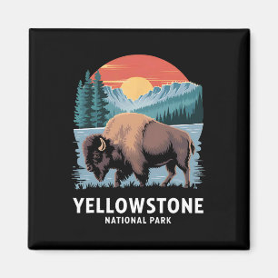 Wandern Camping Yellowstone Nationalpark Wildtiere Magnet