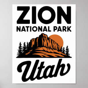 Wandern Camping Zion National Park Utah Anzeige Poster