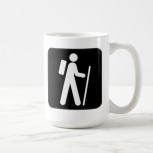 Wandern des Zeichens Kaffeetasse