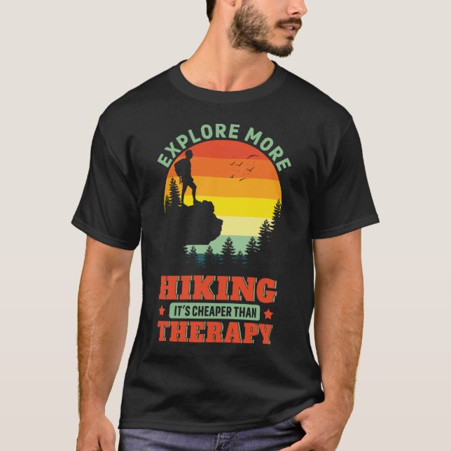 Wandern Es ist billiger als Therapie Wanderung Wan T-Shirt (Vorderseite)