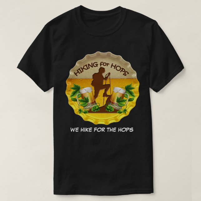 Wandern für Hopfen dunkles T-Shirt u. (Design vorne)