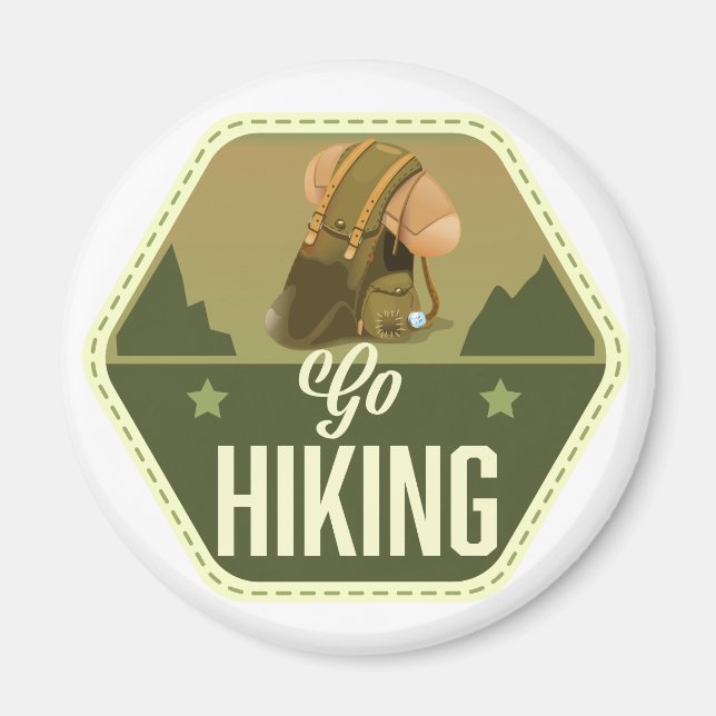 Wandern gehen Patch Magnet (Vorne)