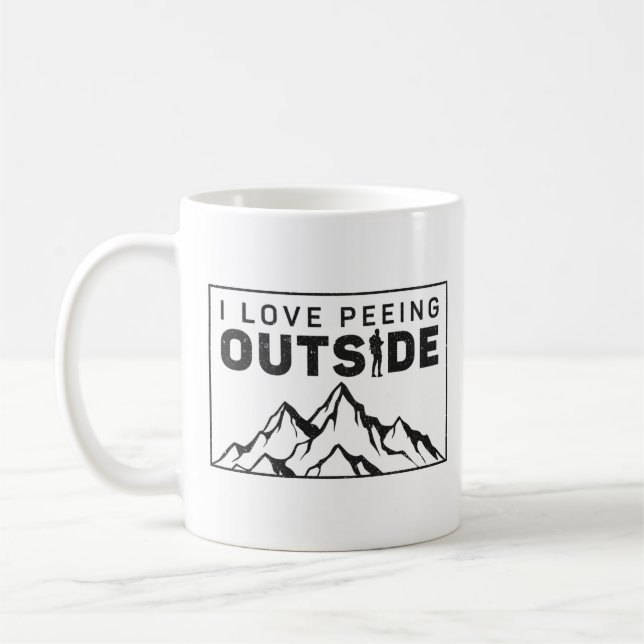 Wandern I Liebe Peeing Outdoor Kaffeetasse (Links)