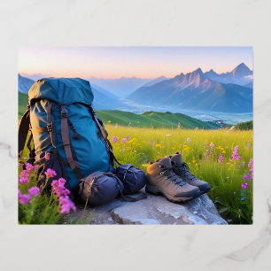Wandern im Freien Entdeckungsgebirge Natur Folien Feiertagspostkarte