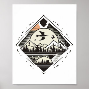 Wandern im Freien Trail Natur Wildnis Poster