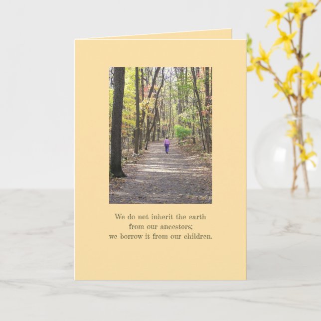 WANDERN IM HOLZ / NATUR/QUOTE/BLANK INNERHALB KARTE (Gelbe Blume)