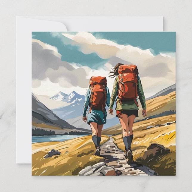 Wandern im schottischen Hochland Feiertagskarte (Vorderseite)