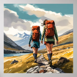 Wandern im schottischen Hochland Print Poster