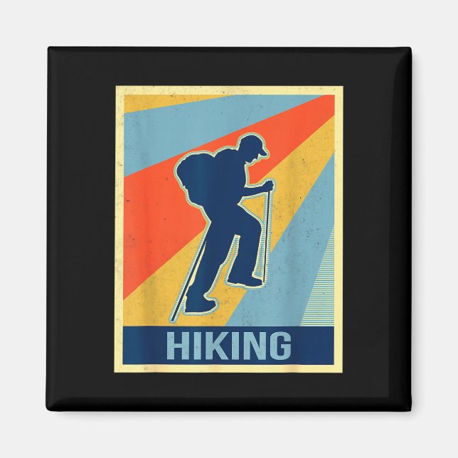 Wandern im Vintage-Retro-Stil  Magnet (Vorne)