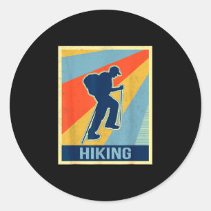 Wandern im Vintage-Retro-Stil  Runder Aufkleber