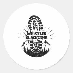 Wandern im Whistler Blackcomb Kanada Urlaub Ski 1 Runder Aufkleber