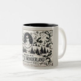 Wandern im Winter Wonderland Snowman Zweifarbige Tasse